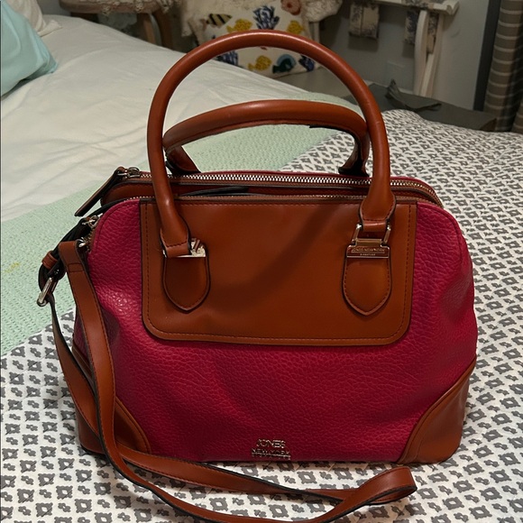 Jones New York Handbags - Jones New York Pink and Tan Satchel
